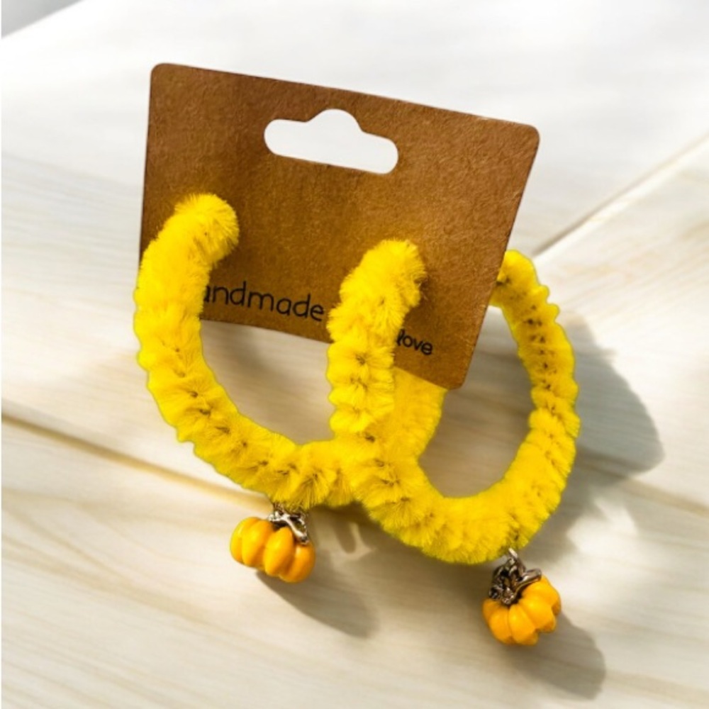 Pumpkin hoop earrings
